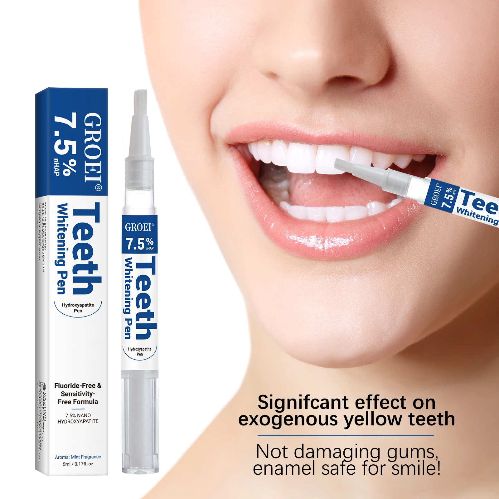 Teeth Whitening Q&M - 하이드록시아파타이트 치아 미백 펜 눈부신 화이트