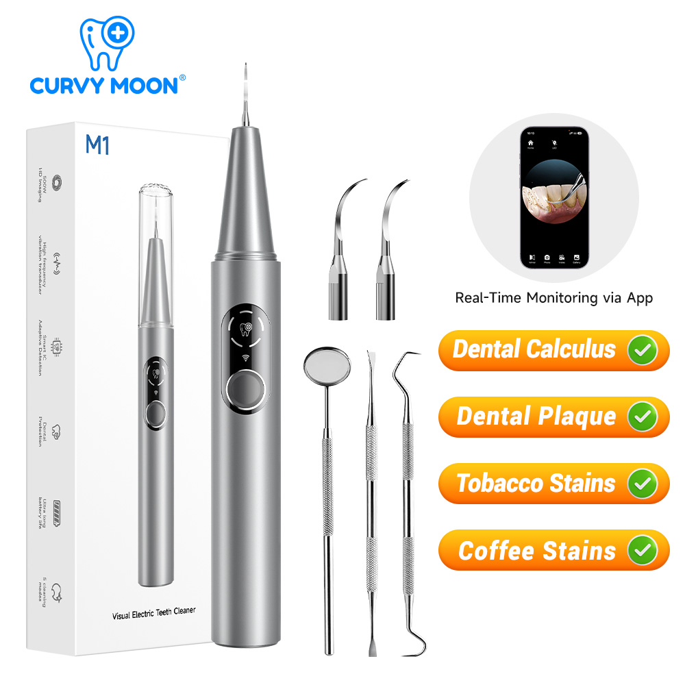 Teeth Whitening Express - CURVY MOON 카메라가 장착된 가시형 전기