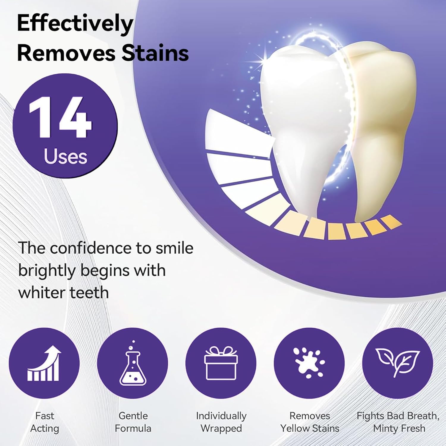 7개 프리미엄 퍼플 화이트닝 스트립 전문 치아 얼룩 제 - Teeth Whitening Bleaching Kit 리뷰 및 가격